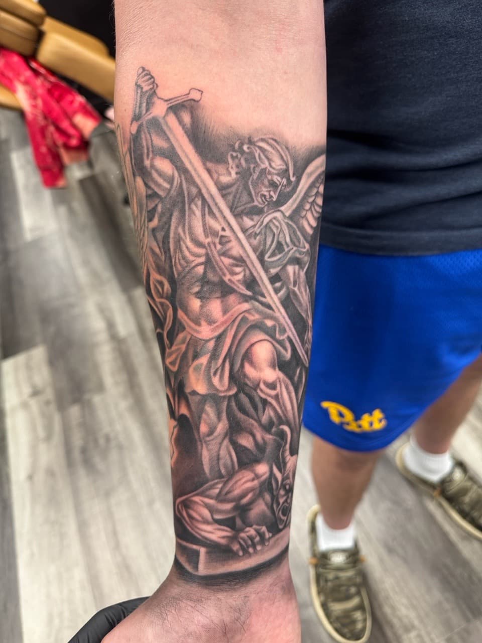 Black & Grey + Realism angel tattoo on Forearm by Inkheadz on TattMe