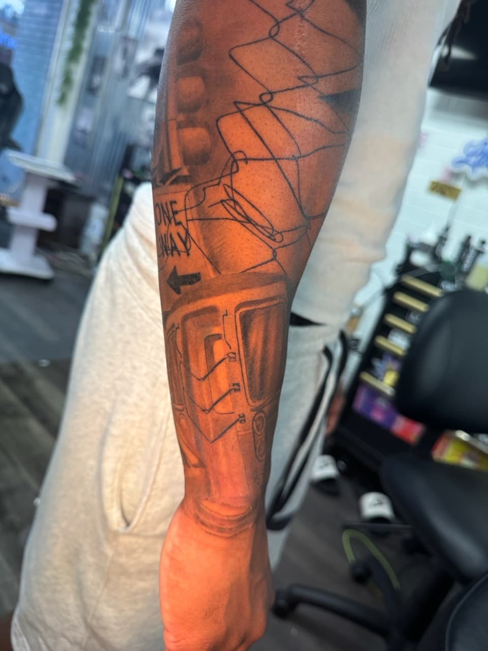 Black & Grey + Fine Line subway tattoo on Forearm by Inkheadz on TattMe