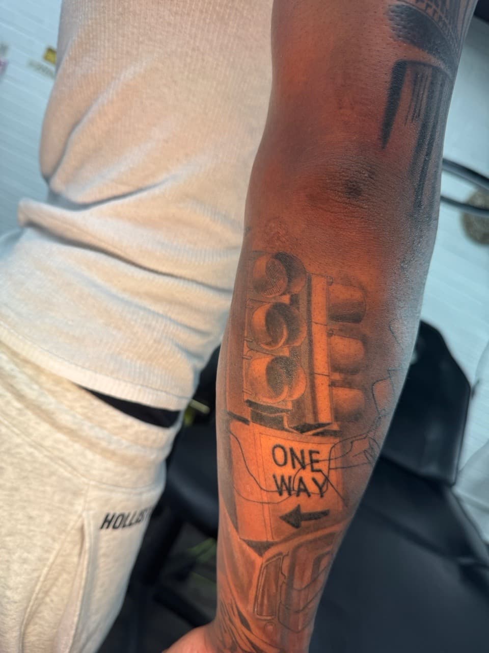 Black & Grey + Illustrative traffic light tattoo on Forearm by Inkheadz on TattMe