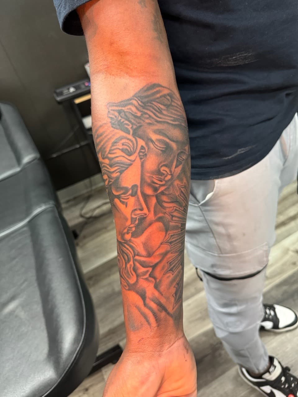 Black & Grey + Realism faces tattoo on Forearm by Inkheadz on TattMe