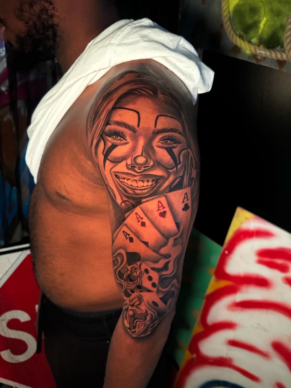 Black & Grey + Chicano woman tattoo on Upper Arm by Inkheadz on TattMe
