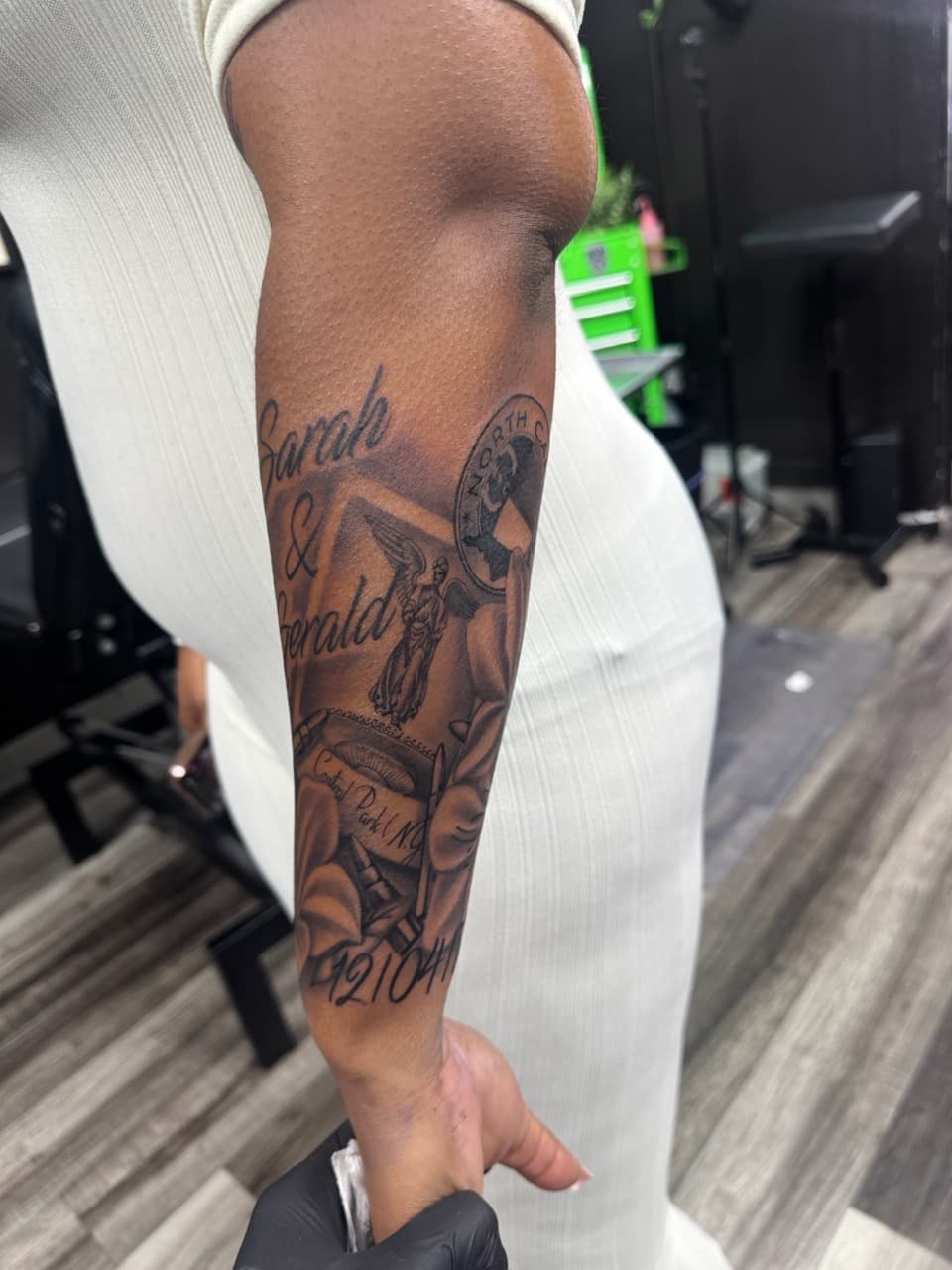 Black & Grey + Lettering names tattoo on Forearm by Inkheadz on TattMe
