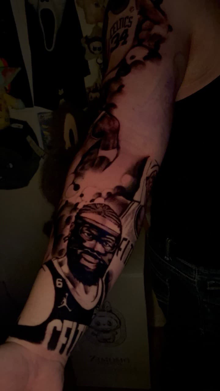 Black & Grey + Realism man tattoo on Full Sleeve by LEGENDARY_HANDZ on TattMe