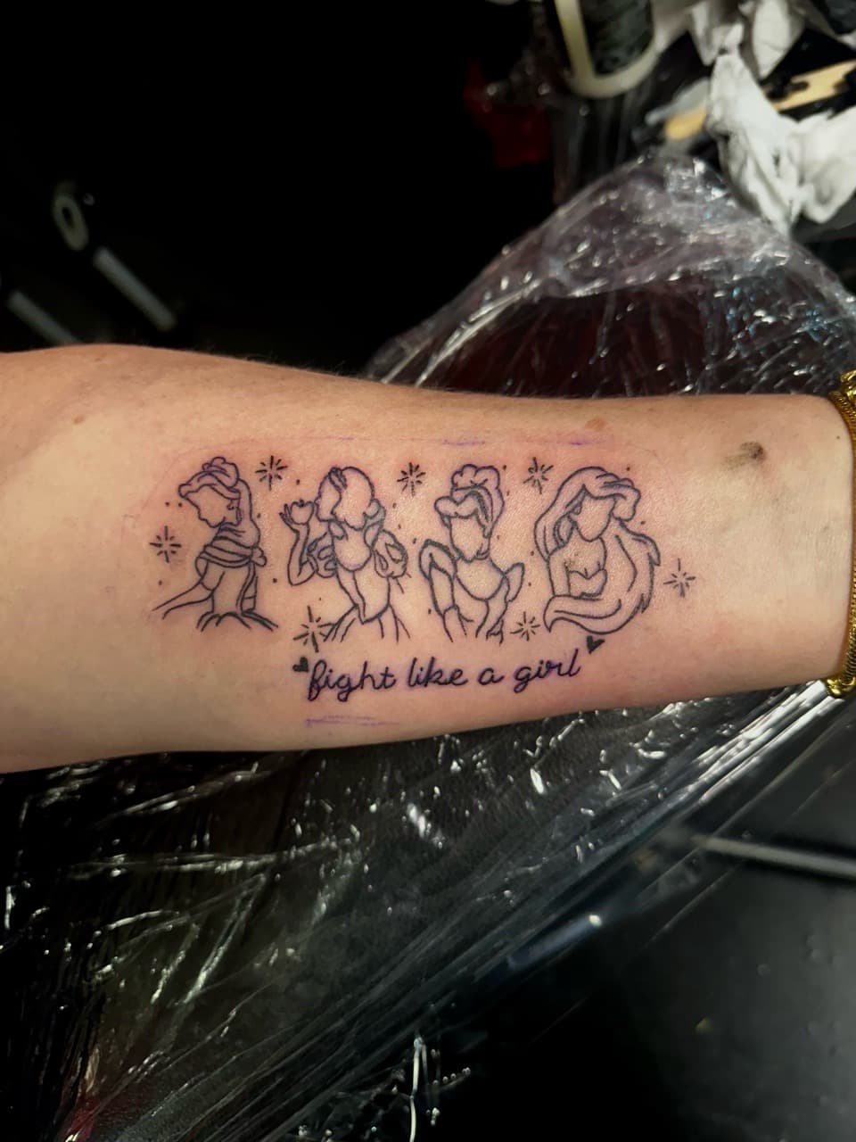 Fine Line + Minimalist princesses tattoo on Forearm by Tattoos_by_Haylee on TattMe