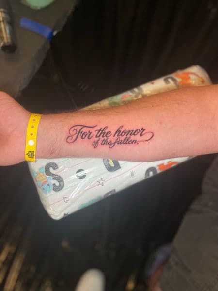 Lettering + Script text tattoo on Forearm by Ariesinkedme on TattMe