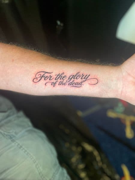 Lettering + Script text tattoo on Forearm by Ariesinkedme on TattMe