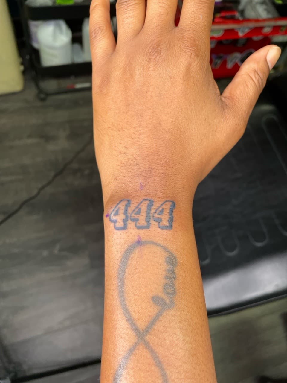 Lettering + Fine Line numbers tattoo on Wrist by Ariesinkedme on TattMe