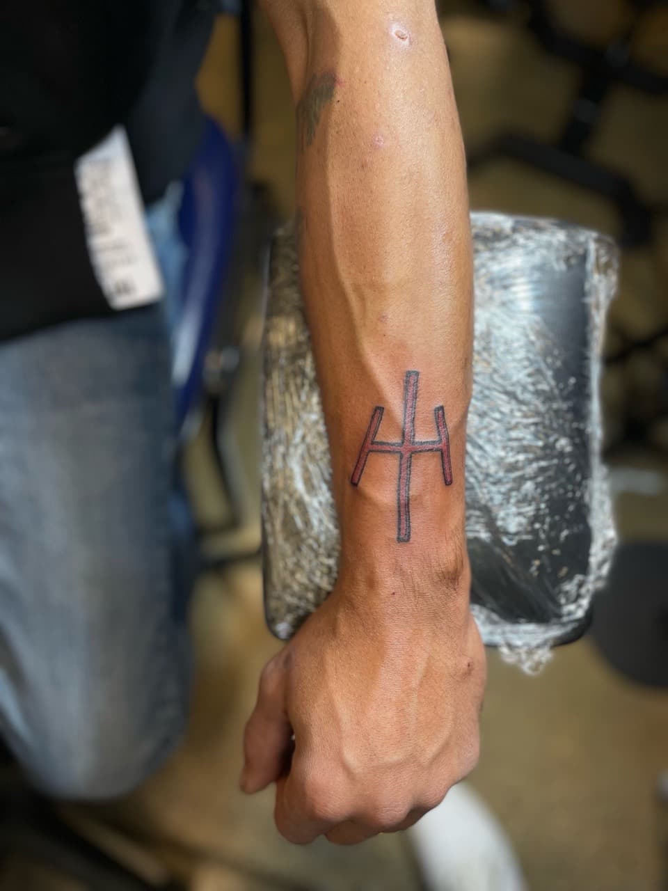 Minimalist + Geometric cross tattoo on Wrist by Ariesinkedme on TattMe