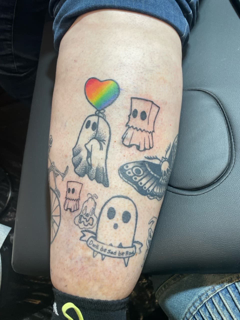 Illustrative + Black-work ghosts tattoo on Forearm by Ariesinkedme on TattMe