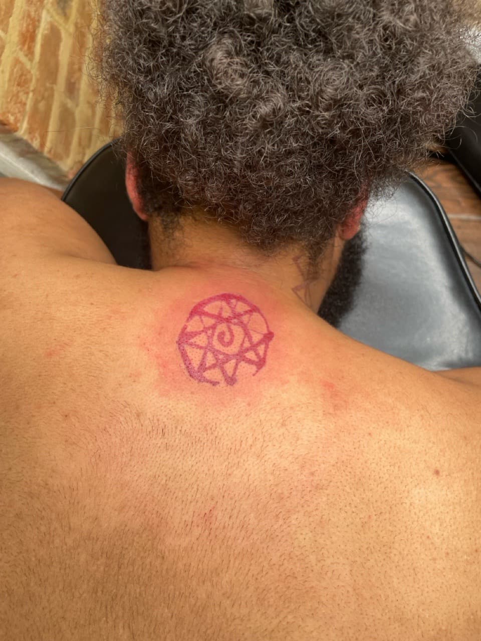 Fine Line + Geometric circle tattoo on Neck (Back) by Ariesinkedme on TattMe