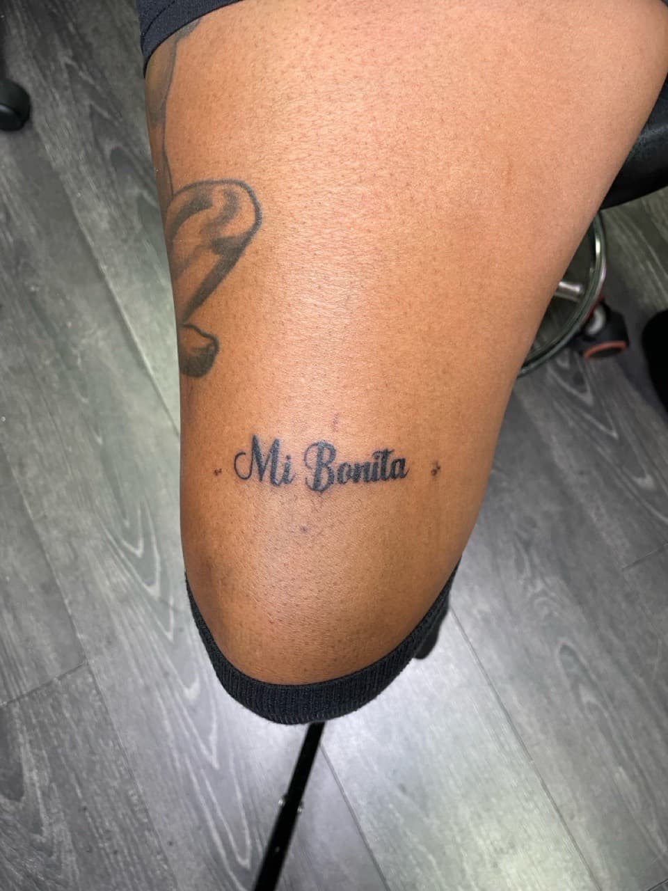 Lettering + Script phrase tattoo on Thigh by Ariesinkedme on TattMe