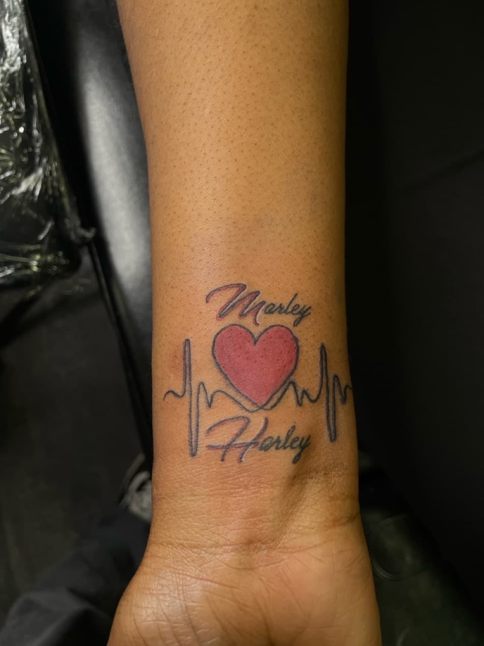 Lettering + Script heart tattoo on Wrist by Ariesinkedme on TattMe