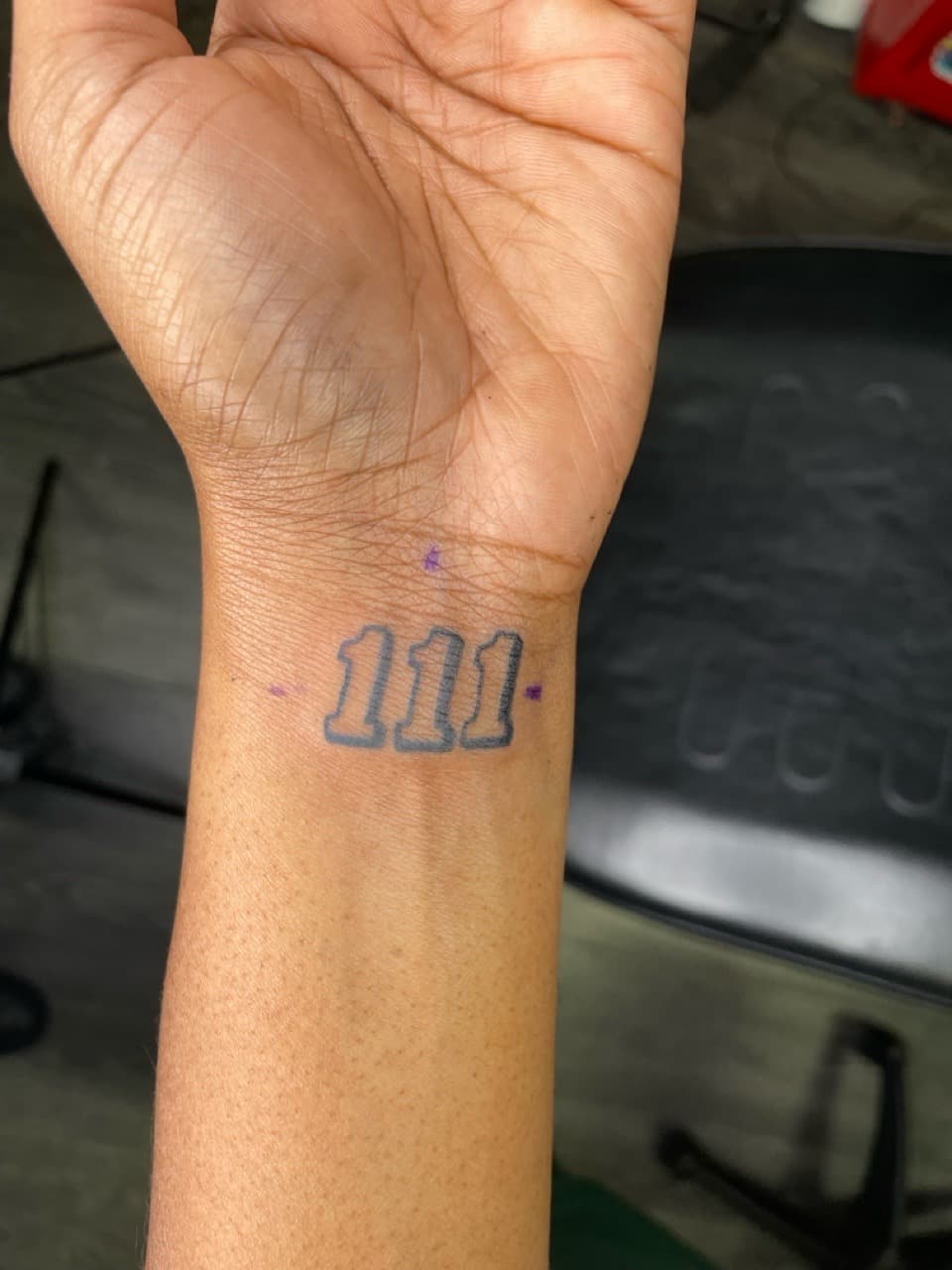 Lettering + Minimalist numbers tattoo on Wrist by Ariesinkedme on TattMe