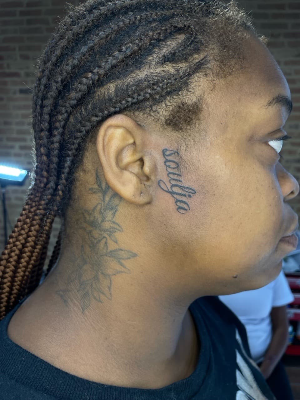 Lettering + Script name tattoo on Face by Ariesinkedme on TattMe