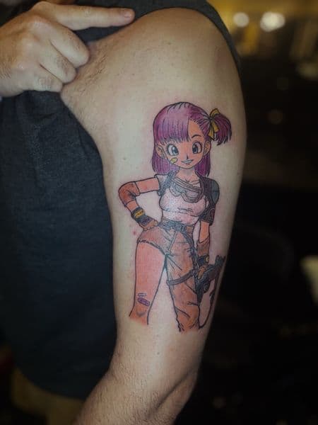 Anime + Pop Culture anime character tattoo on Upper Arm by Ariesinkedme on TattMe