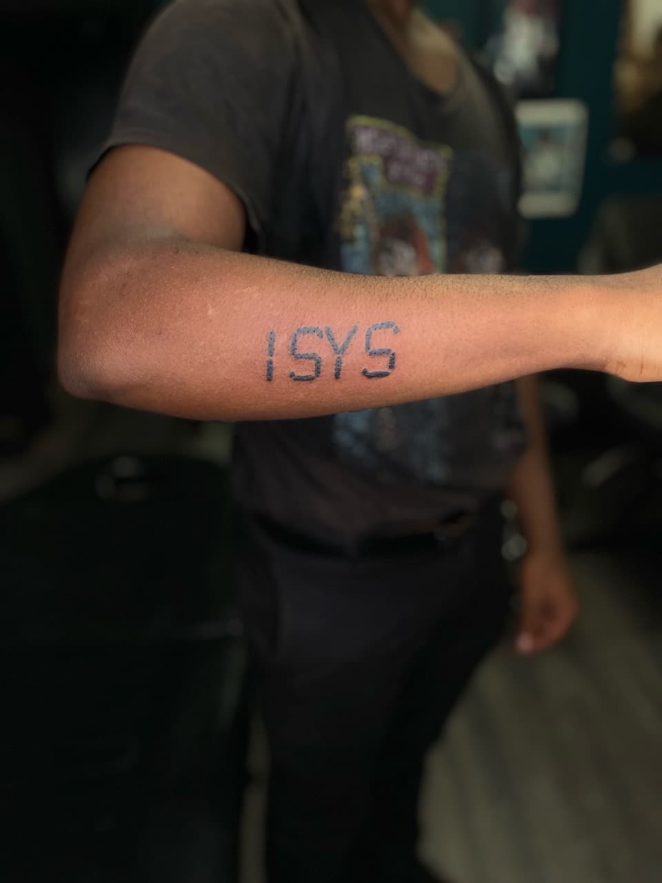 Lettering + Dot-work letters tattoo on Forearm by Ariesinkedme on TattMe