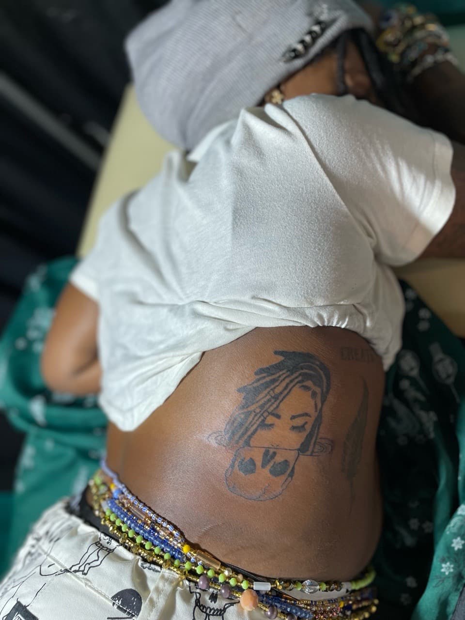 Black-work + Illustrative woman tattoo on Ribs by Ariesinkedme on TattMe
