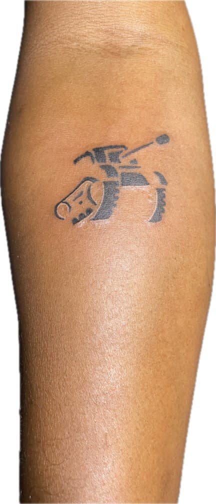 Black-work + Illustrative motorcycle tattoo on Upper Arm by Ariesinkedme on TattMe