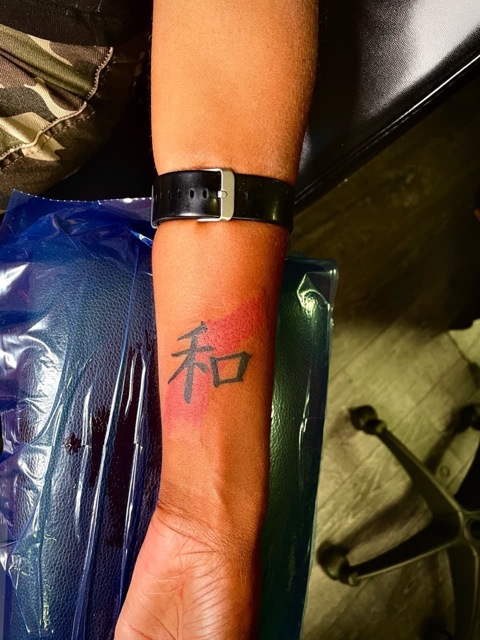 Lettering + Black-work kanji tattoo on Forearm by Ariesinkedme on TattMe
