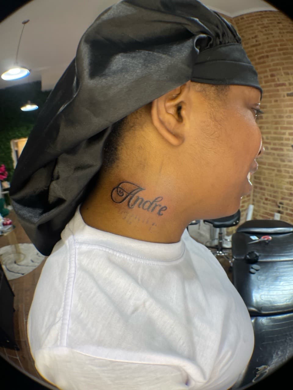 Lettering + Script name tattoo on Neck (Side) by Ariesinkedme on TattMe