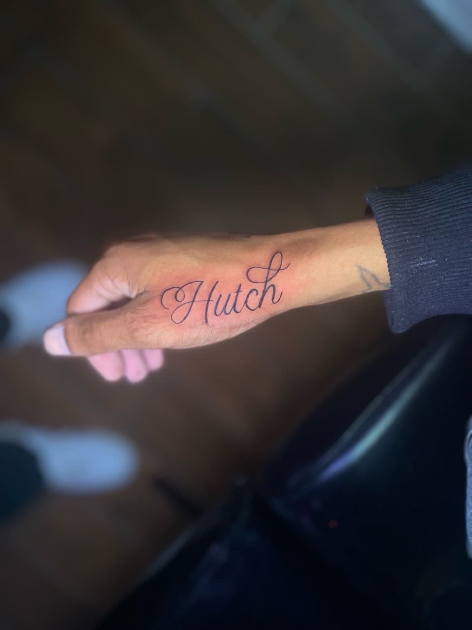 Lettering + Script hutch tattoo on Hand by Ariesinkedme on TattMe