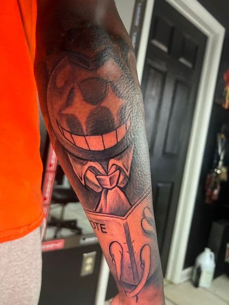 Black & Grey + Illustrative cartoon tattoo on Forearm by Profit on TattMe