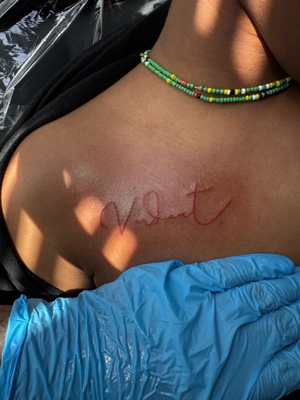 Lettering + Script word tattoo on Shoulder by zahtattedit on TattMe