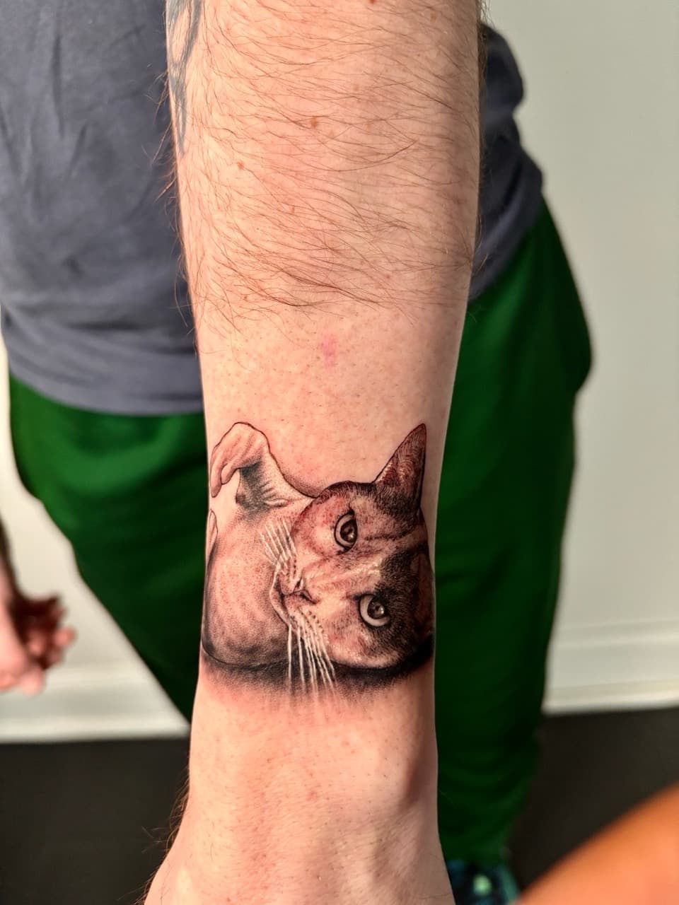 Realism + Black & Grey cat tattoo on Forearm by Damionjonestattoos on TattMe