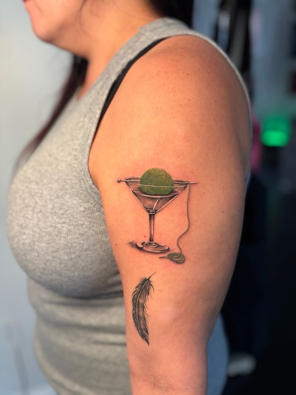 Illustrative + Color yarn tattoo on Upper Arm by Damionjonestattoos on TattMe