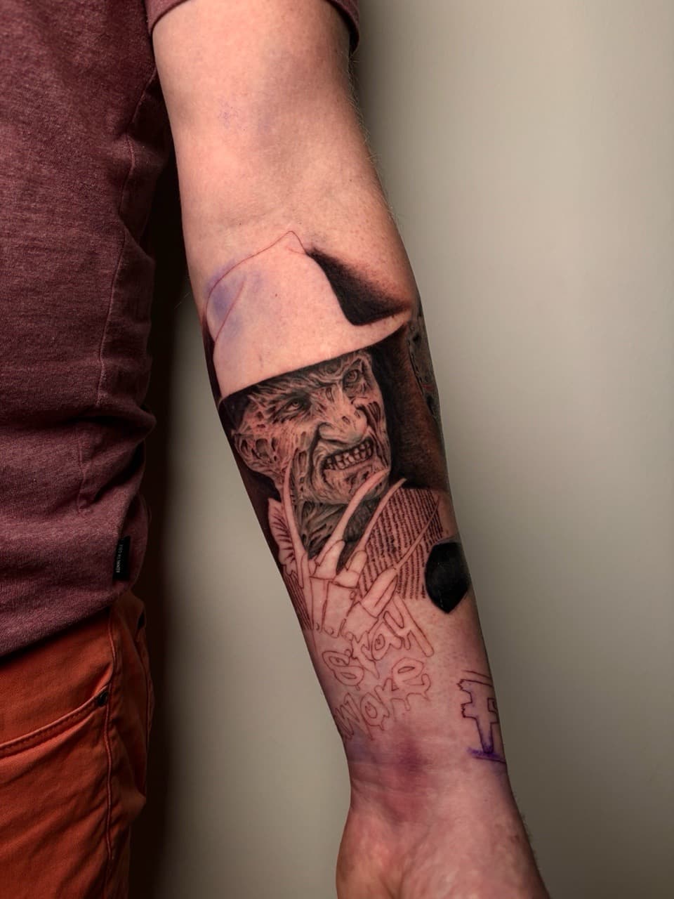 Realism + Black & Grey freddy krueger tattoo on Forearm by Damionjonestattoos on TattMe