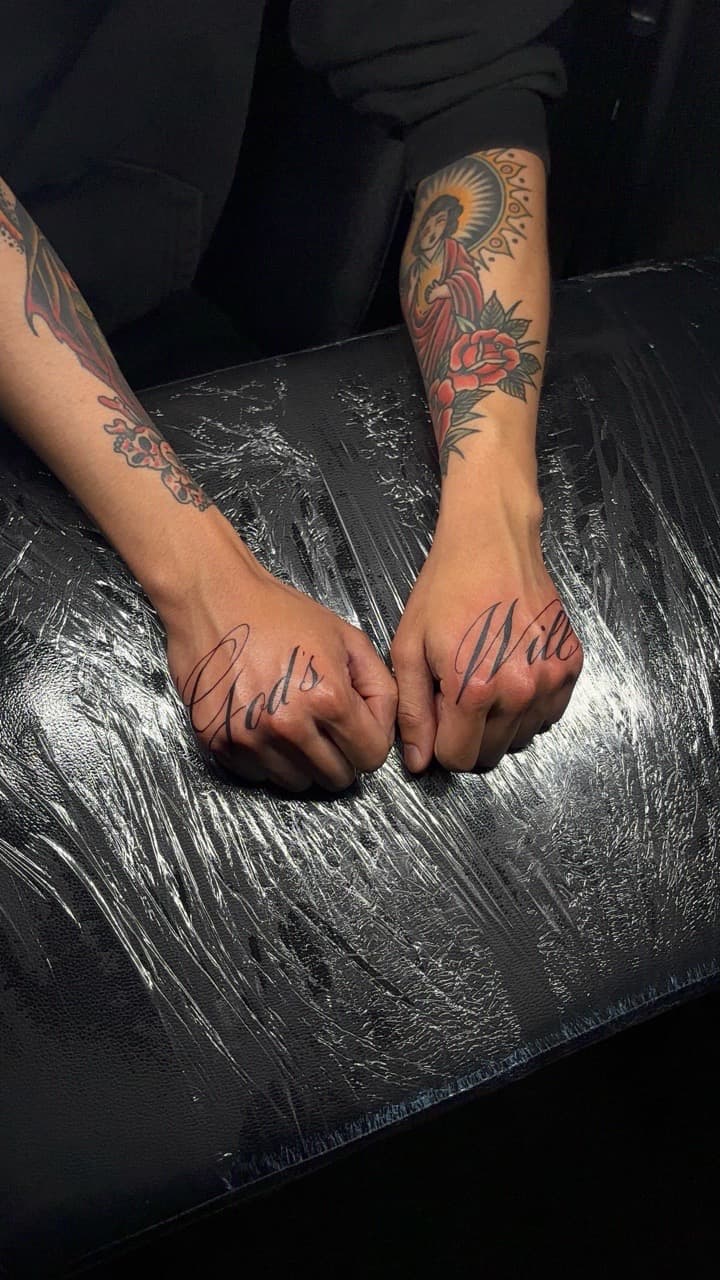 Script + Lettering virgin mary tattoo on Hand by JdaPicasso on TattMe