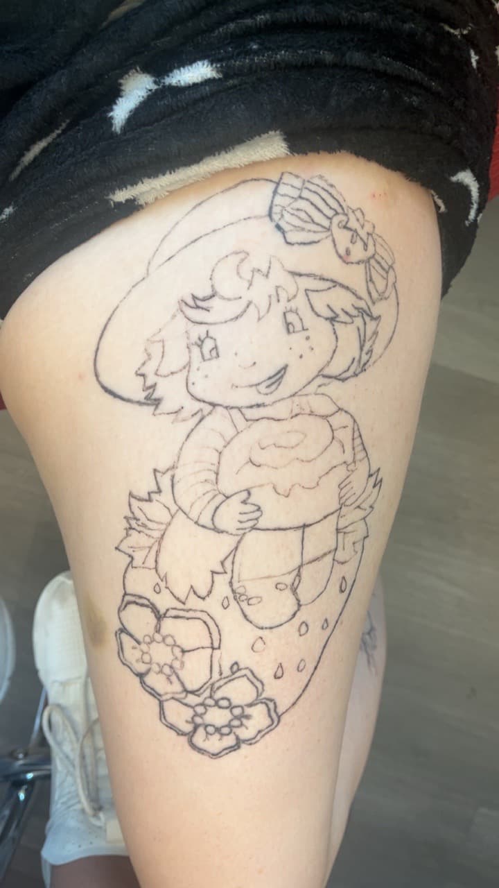 Cartoon + Pop Culture strawberry shortcake tattoo on Thigh by North_Ga_Tat on TattMe