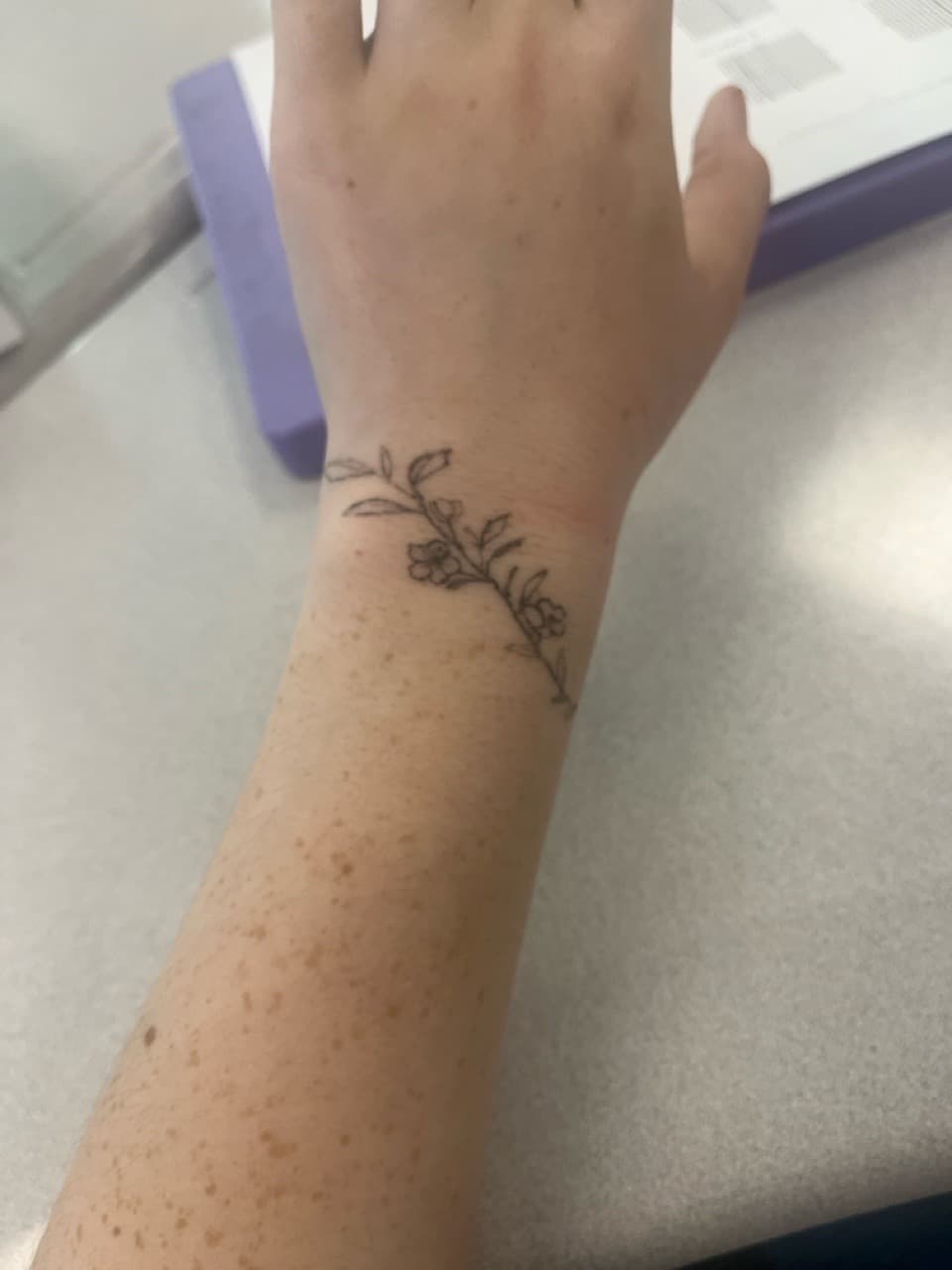 Fine Line + Minimalist flowers tattoo on Wrist by North_Ga_Tat on TattMe