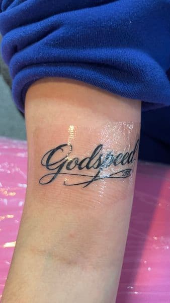 Lettering + Script lettering tattoo on Upper Arm by TonyCreativeCultureTattoo on TattMe