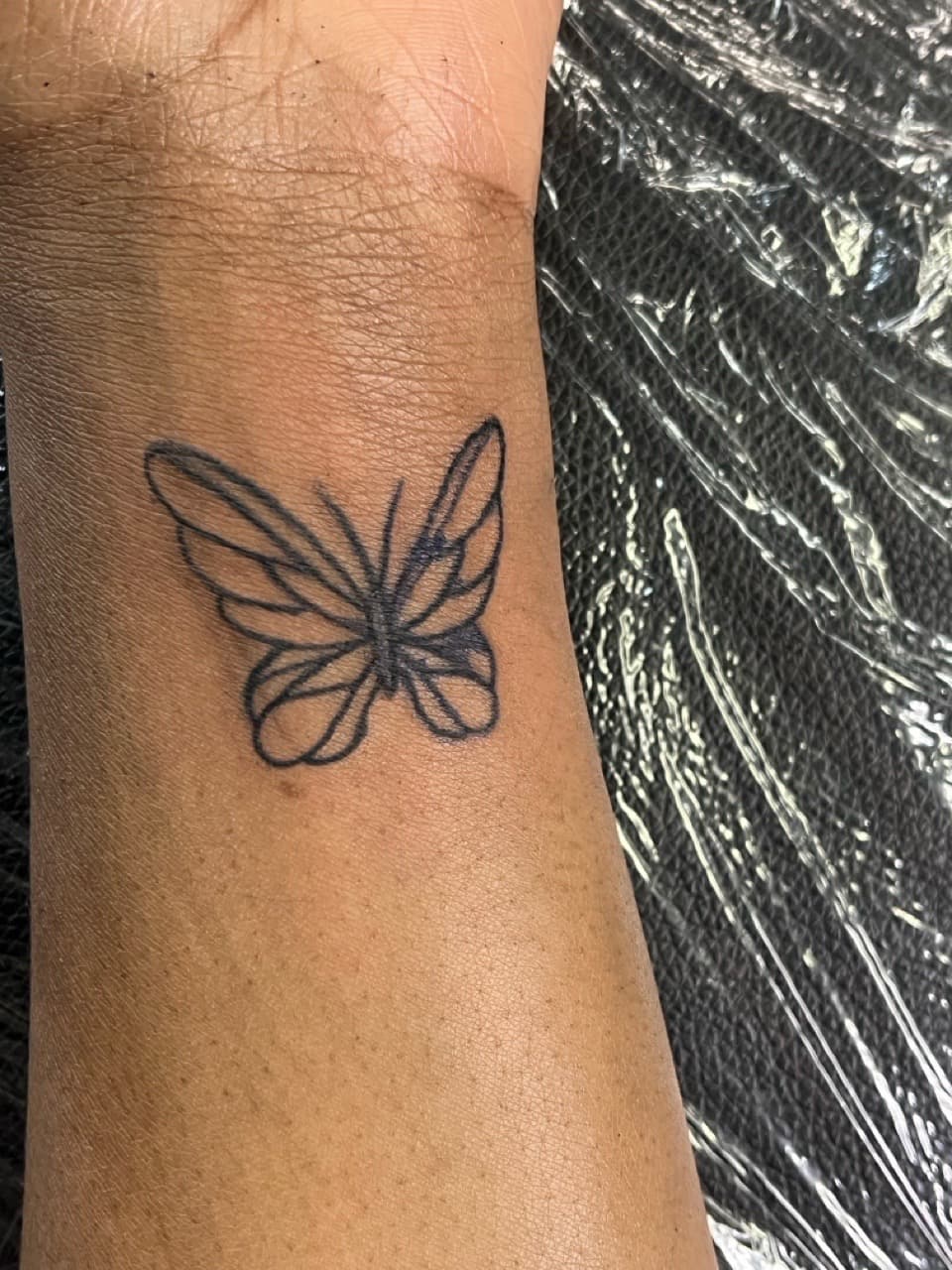 Fine Line + Minimalist butterfly tattoo on Wrist by prodaJ on TattMe