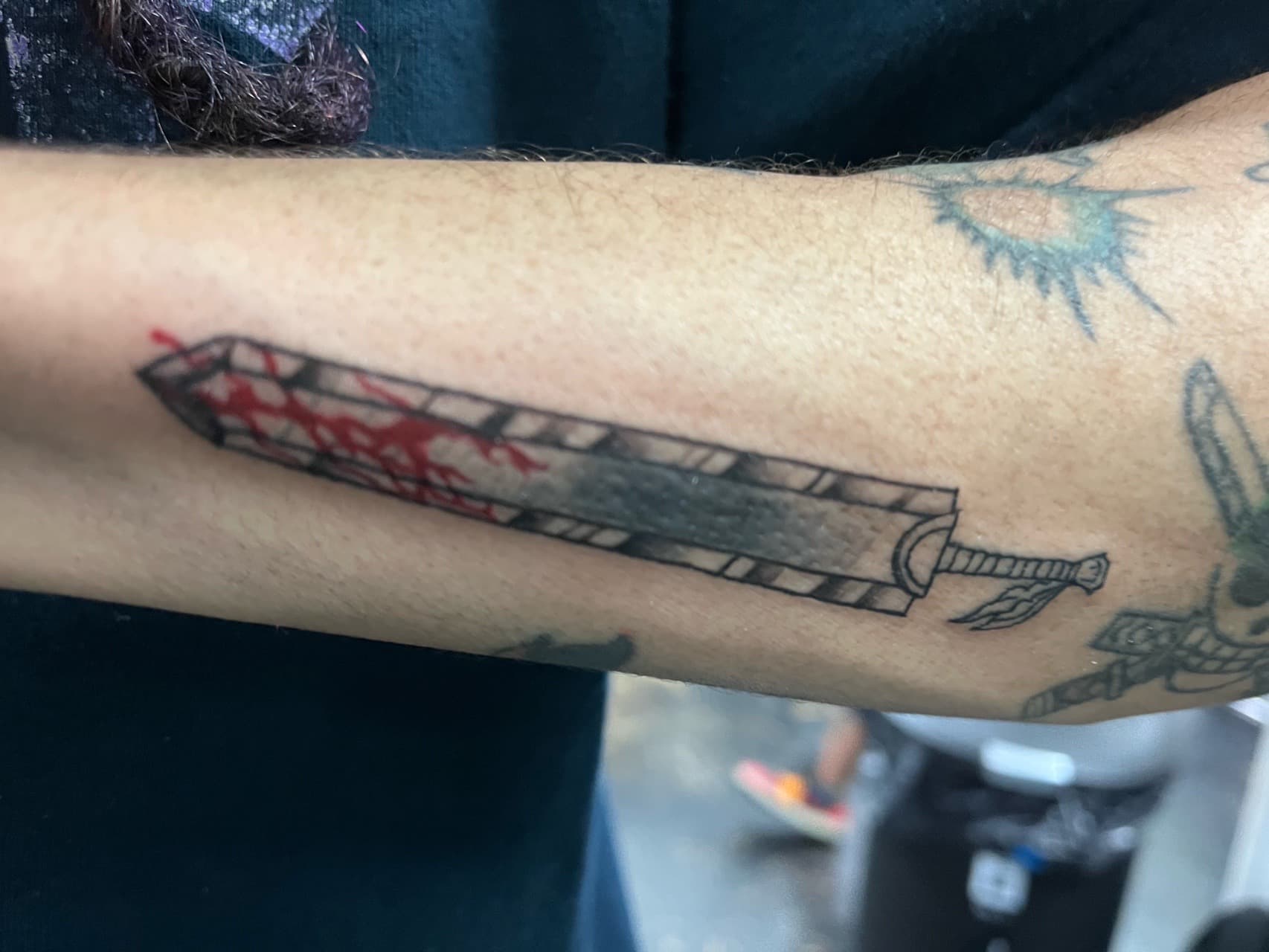 Anime + Illustrative sword tattoo on Forearm by prodaJ on TattMe
