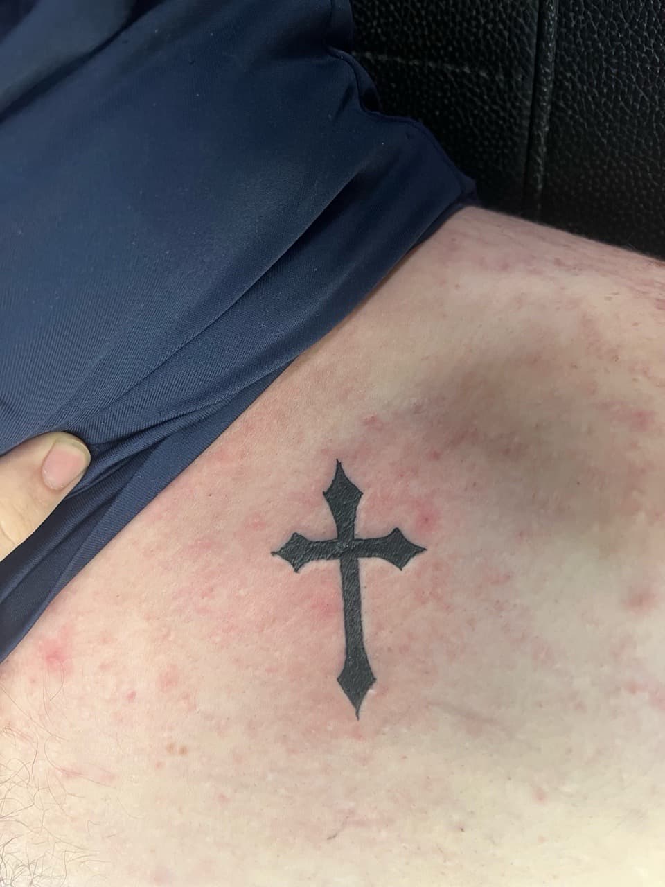 Black-work + Gothic cross tattoo on Hip by prodaJ on TattMe