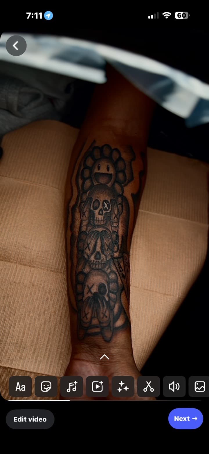 Black & Grey + Pop Culture flower tattoo on Forearm by yeahdatscjink on TattMe