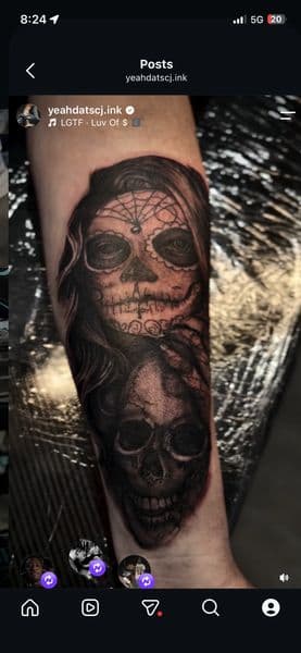 Black & Grey + Realism skull tattoo on Forearm by yeahdatscjink on TattMe