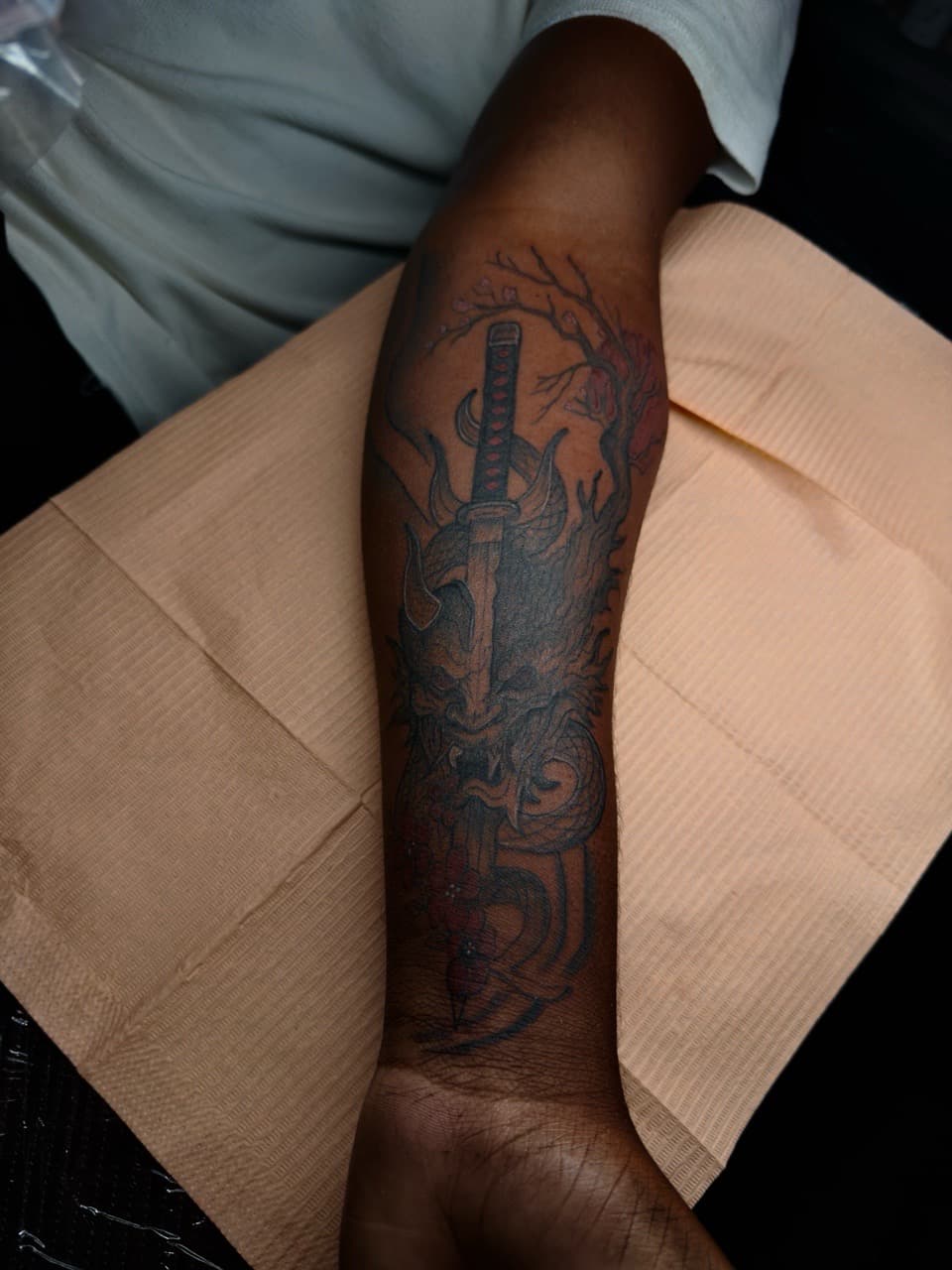 Japanese + Illustrative dragon tattoo on Forearm by yeahdatscjink on TattMe
