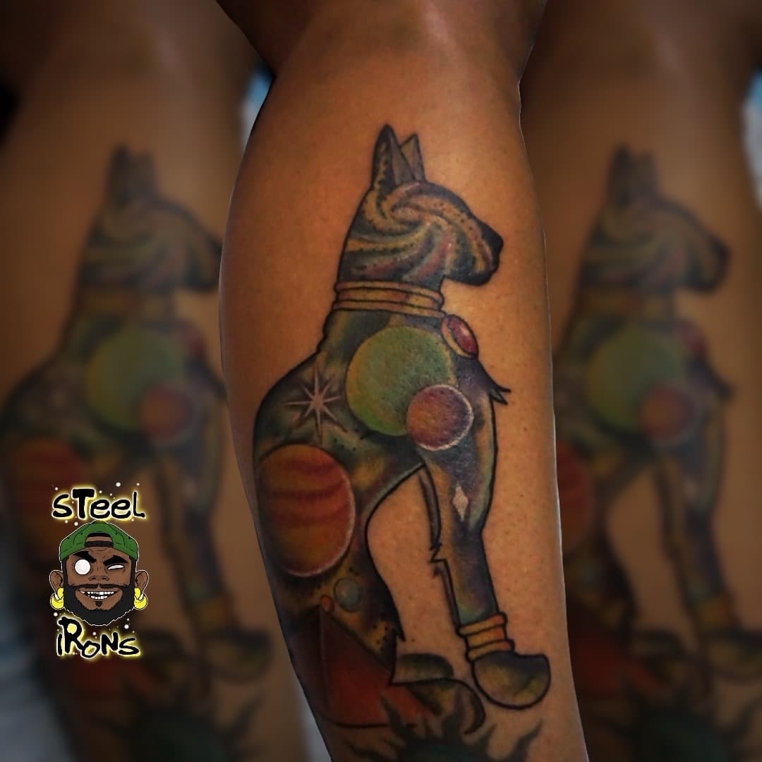 Illustrative + Color dog tattoo on Forearm by Steelirons on TattMe