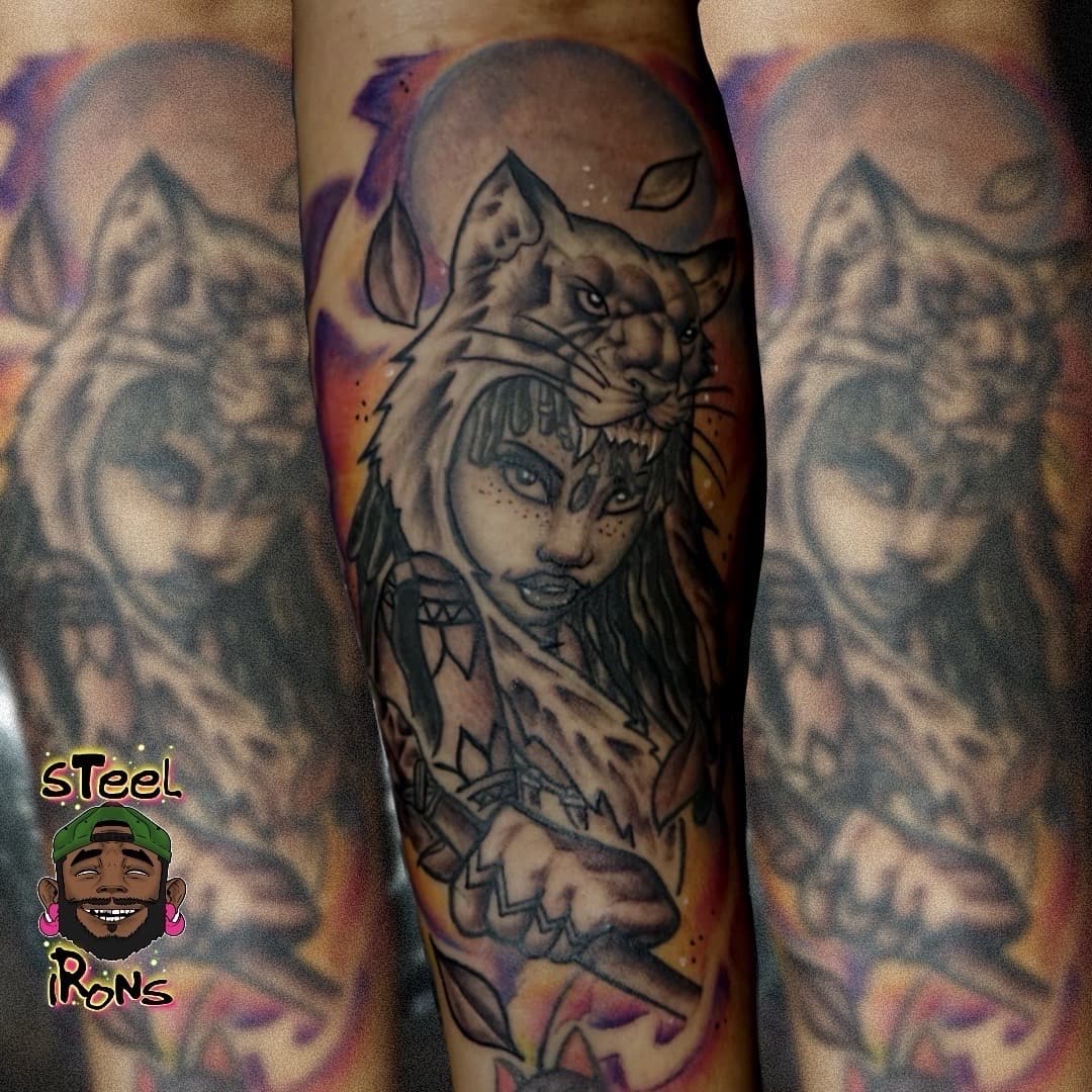 Illustrative + Black & Grey woman tattoo on Forearm by Steelirons on TattMe