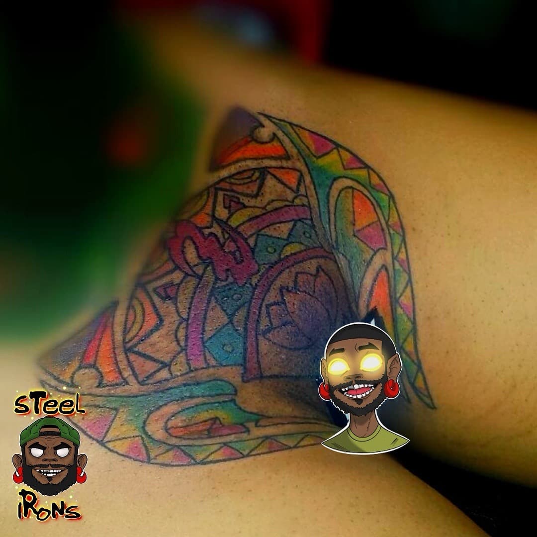 Color + Abstract abstract design tattoo on Shoulder by Steelirons on TattMe