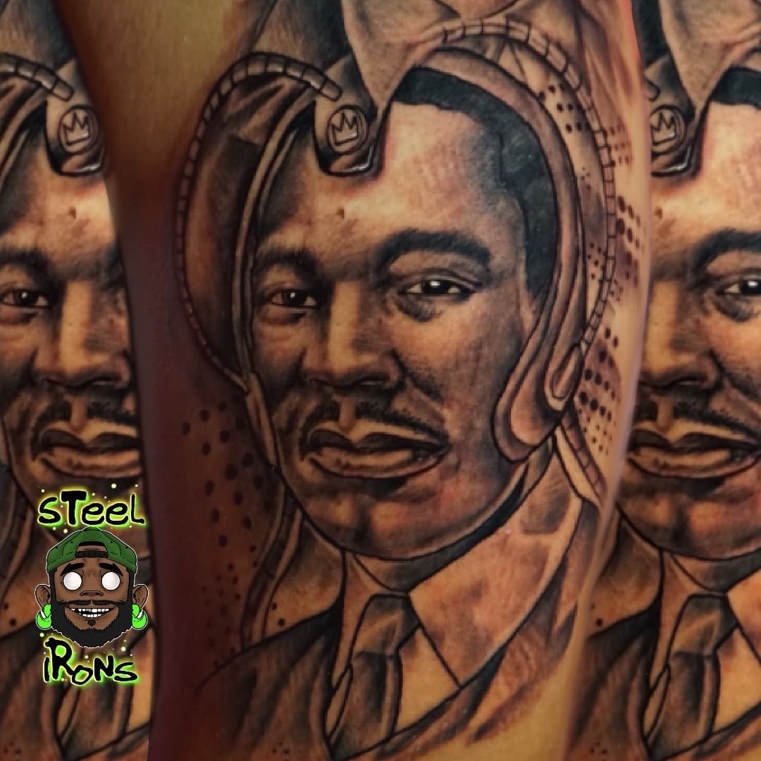 Black & Grey + Realism man tattoo on Upper Arm by Steelirons on TattMe