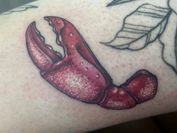 Traditional + Color lobster tattoo on Upper Arm by Skull_Brothers_Ink on TattMe
