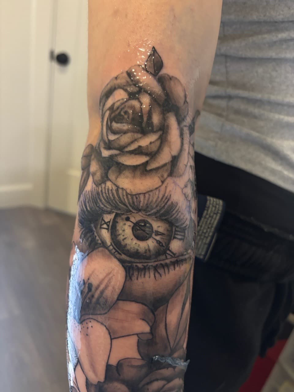 Black & Grey + Illustrative rose tattoo on Forearm by Skull_Brothers_Ink on TattMe