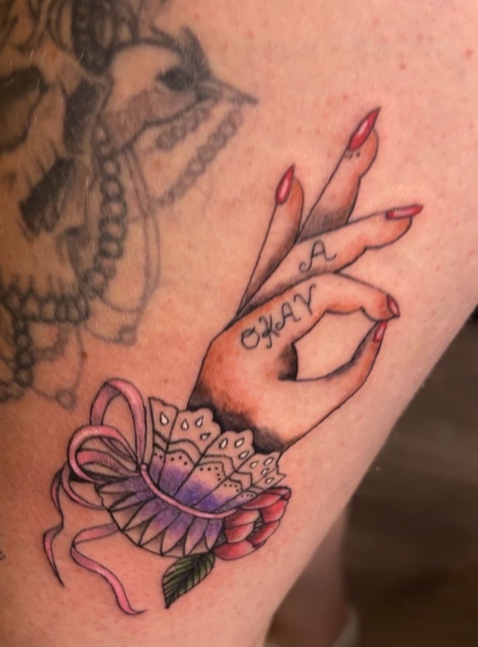 Color + Illustrative hand tattoo on Upper Arm by Skull_Brothers_Ink on TattMe