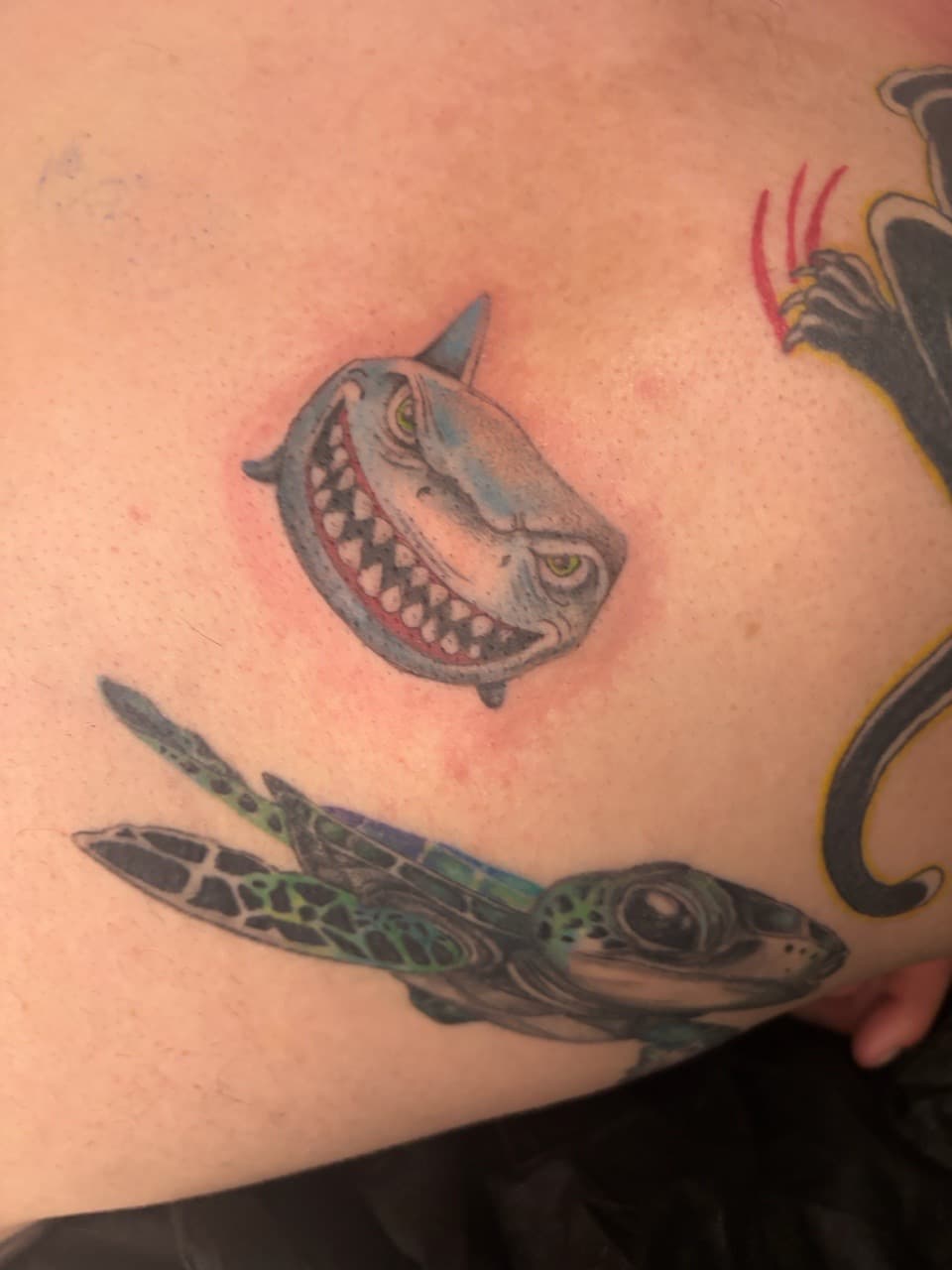 Pop Culture + Color shark tattoo by Skull_Brothers_Ink on TattMe