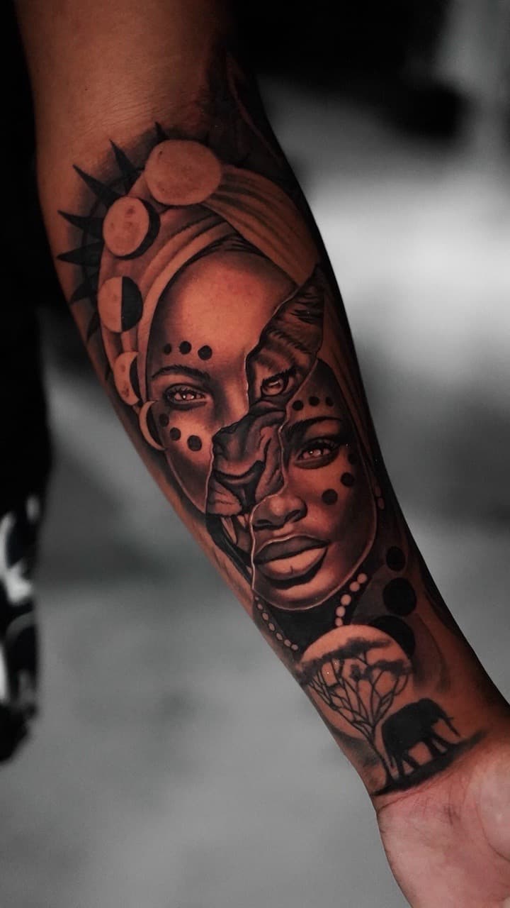 Black & Grey + Realism woman tattoo on Forearm by Devonne_Foxworth on TattMe