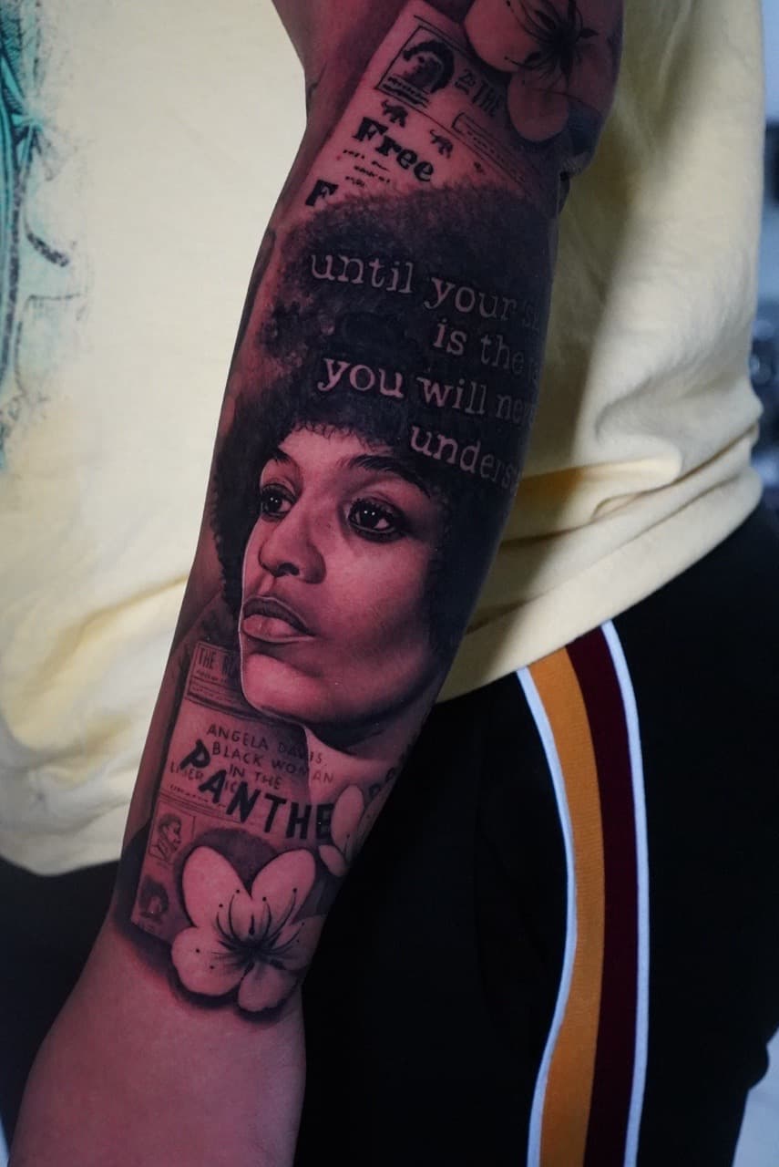 Black & Grey + Realism woman tattoo on Forearm by Devonne_Foxworth on TattMe
